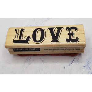 Love Block Letters Craft Smart Wood Mounted Rubber Border Stamp